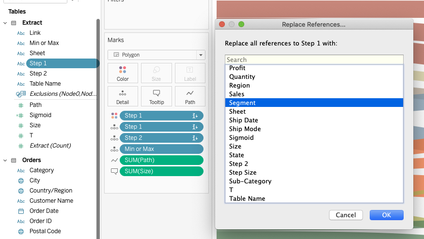 Use the Replace Reference Feature for each dimension and measure used in the view.